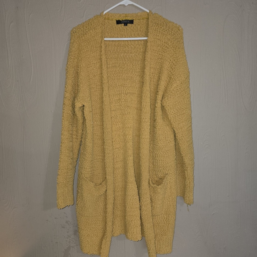 Zesica sunflower yellow ultra plush cardigan size LG